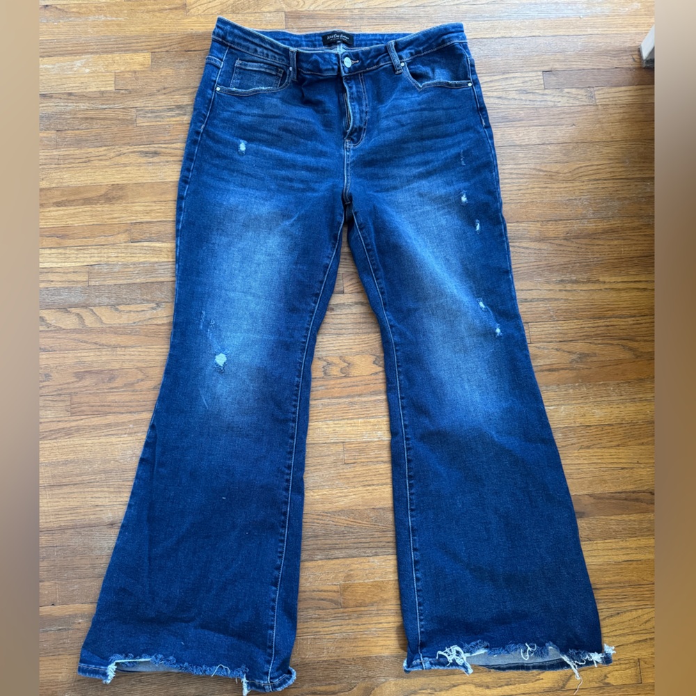 Flare Distressed Denim Jeans